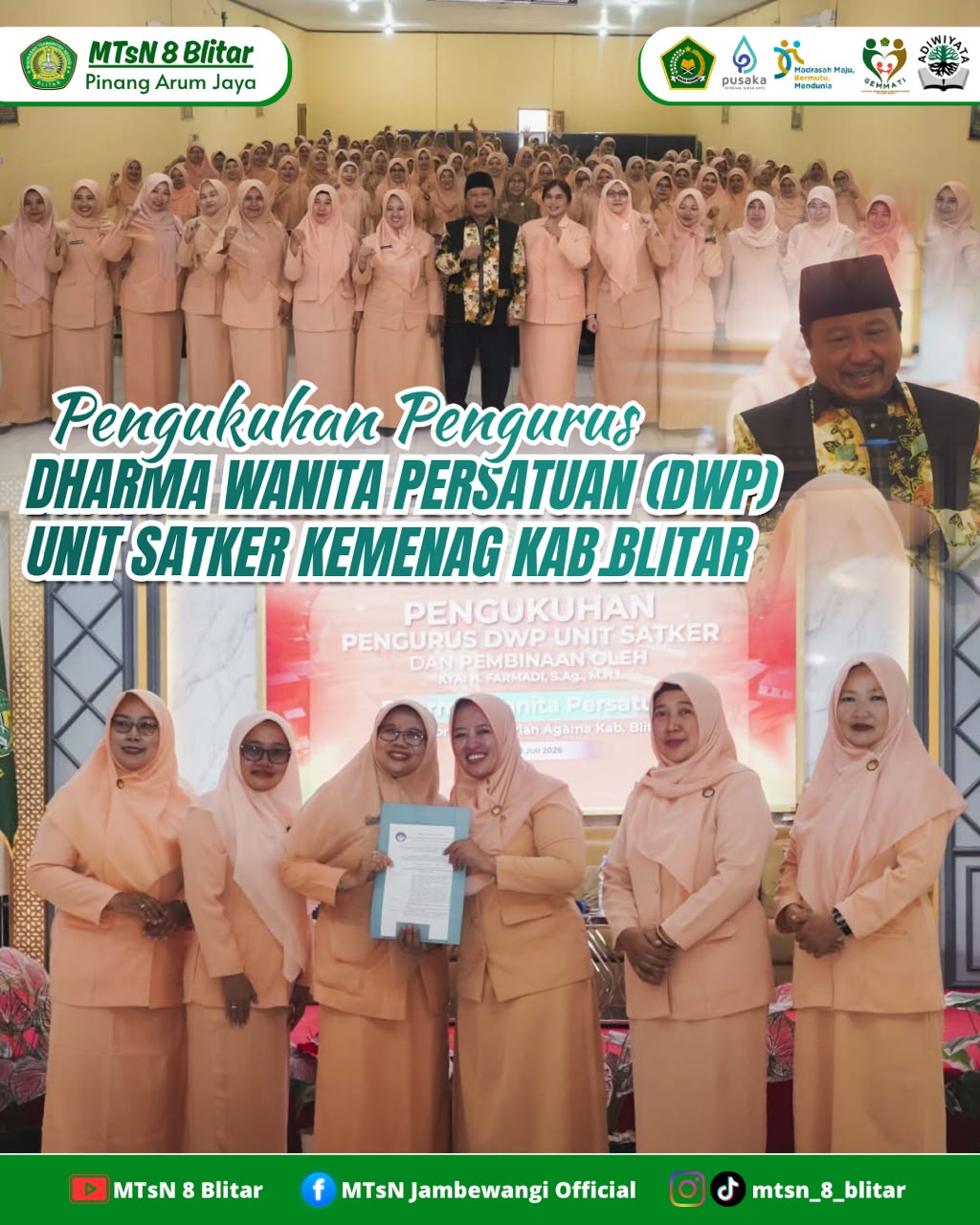 Pengukuhan Pengurus Dharma Wanita Persatuan (DWP) Unit Satker Kemenag Kab. Blitar