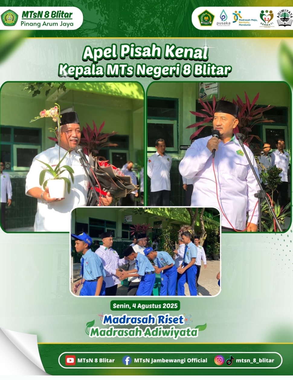 Apel Pisah Kenal MTsN 8 Blitar: Khusnul Khuluk Resmi Menjabat Plt